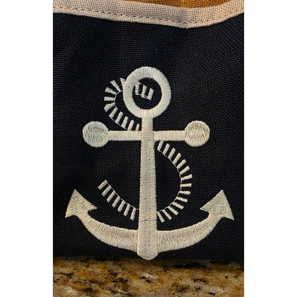 Spartina 449 Daufuskie Island Cargo Duffel Bag Golden Two Tone Anchor Large NWOT - Picture 2 of 9